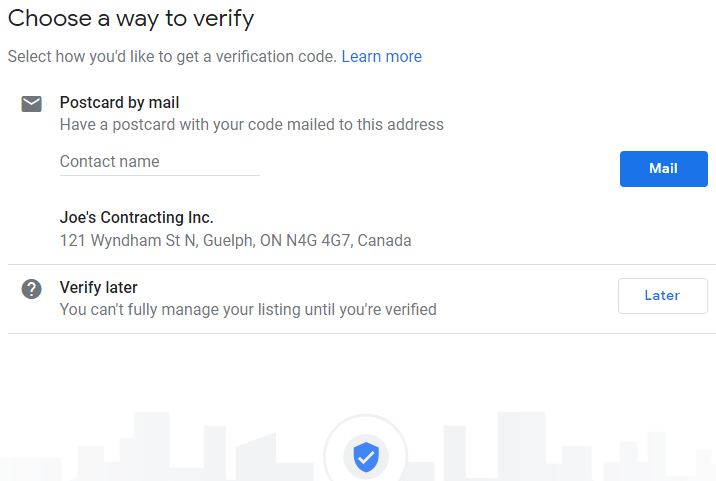 Google Business Verification