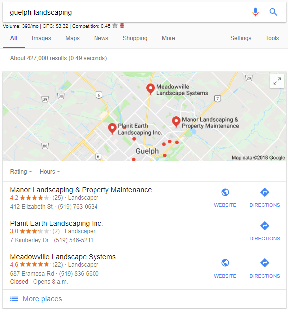 Google Local 3 Pack